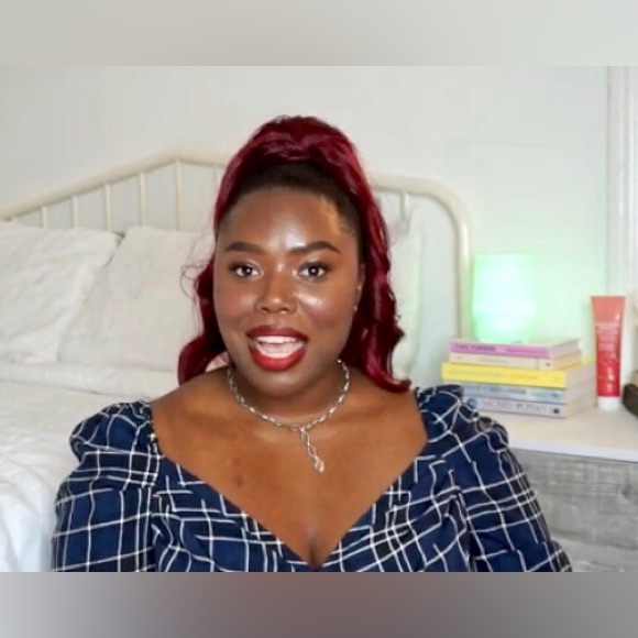 Blue Wrap Front Rouched Sleeve Checked Mini Dress In Blue size 12 - Picture 3 of 6